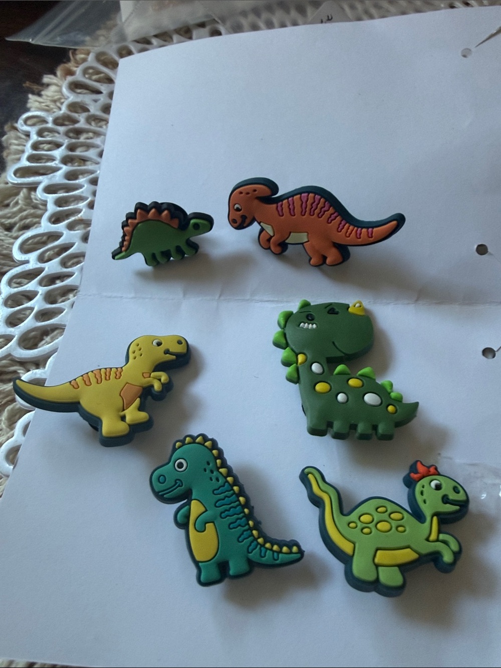 🦕 Dinosaur Croc Charms – Set of 6 🦕